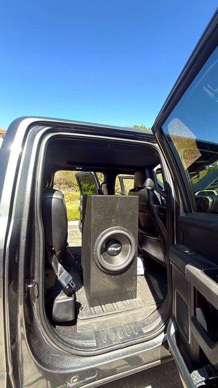 Finished subwoofer install in truck bed